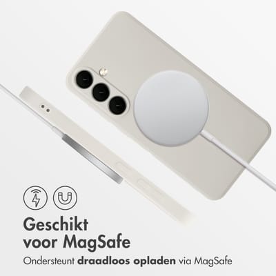 imoshion Hoesje - Geschikt voor Samsung Galaxy S24 FE - Color Backcover met Magnetische Ring - Beige