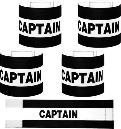 Kapitein Armbanden - Leidersband Sport - Team Aanvoeren - Duidelijke Herkenning - 4 Stuks - Zwart Wit