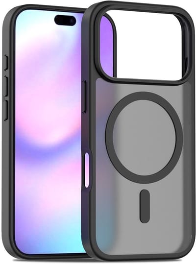 Geschikt voor iPhone 17 Pro hoesje zwart – MagSafe Compatibel Backcover – Slank en transparant