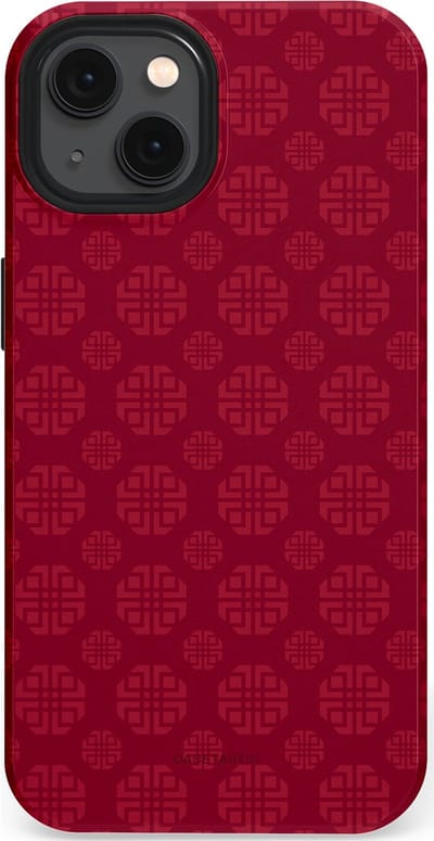 Casetastic Hoesje Geschikt voor Apple iPhone 13 Magsafe - Stijlvolle Beschermende Duo-layer Case - Oosters Rood