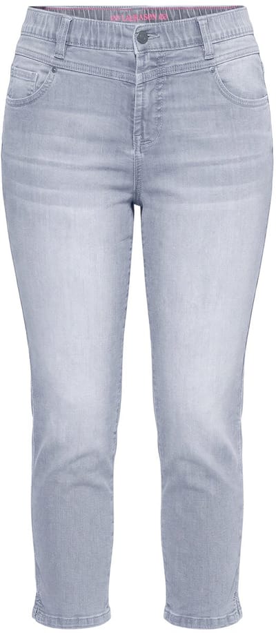 Laurasøn - Dames - Jeans met hoge taille Slim 3/4-lengte - Lichtgrijs denim - Maat 44