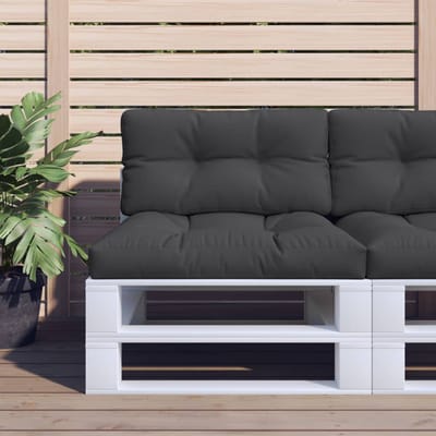vidaXL - Palletkussen - 80x40x12 - cm - stof - zwart