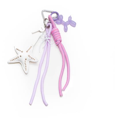 xoxo Wildhearts Bag Charm - Starfish - Purple - Hangertje voor handtas - Accessoire voor dames tas - Hanger met zeester en sleutel - Ster - Sleutelhanger - Paars