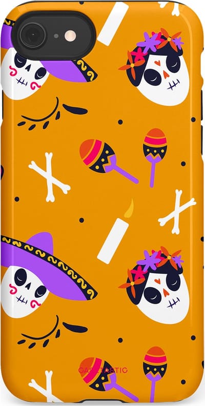 Casetastic Hoesje Geschikt voor Apple iPhone 7/8/SE - Stijlvolle Beschermende Duo-layer Case - Viva Muertos