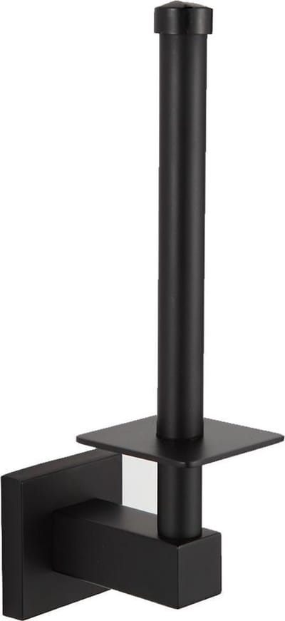 VDN Stainless Reserverolhouder - Toiletrolhouder - Zwart - Reserverolhouder hangend - wc rolhouder