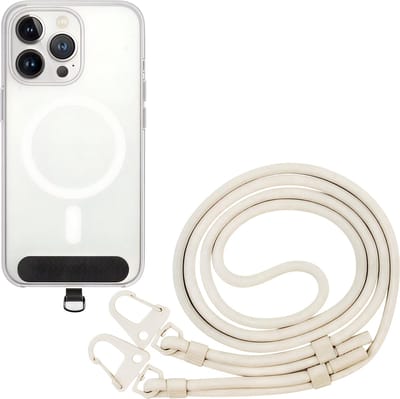 Verstelbaar Telefoonkoord met Schouderband - Universele Smartphone Lanyard Crossbody - Anti-Verlies Mobiele Telefoon Draagkoord voor Outdoor en Dagelijks Gebruik - Beige