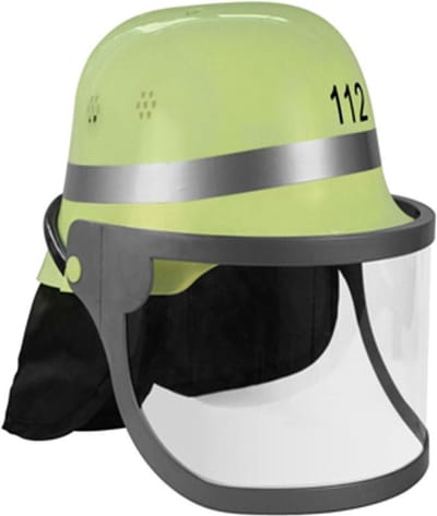 Brandweerhelm geel met klep volwassenen