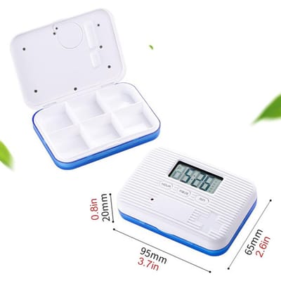 Pillendoos met Alarm Elektronische Pillenorganizer met LCD-scherm 6 Vakken Digitale Pil