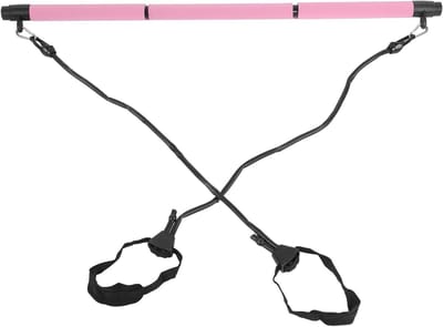 Pilates Bar - Fitness Bar - Full Body Workout - Afneembaar 3-delig - 89 cm - Roze