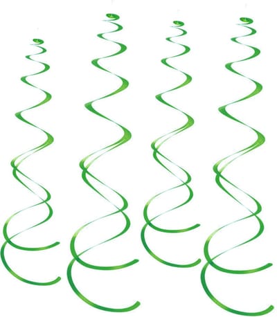 Groene Hangdecoratie Slingers Swirl Verjaardag Versiering Feest Versiering Swirls Plafond Decoratie Groen - 6 Stuks