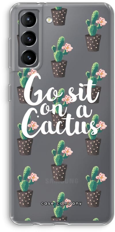 Case Company® - Hoesje geschikt voor Samsung Galaxy S21 hoesje - Cactus quote - Soft Cover Telefoonhoesje - Bescherming aan alle Kanten en Schermrand
