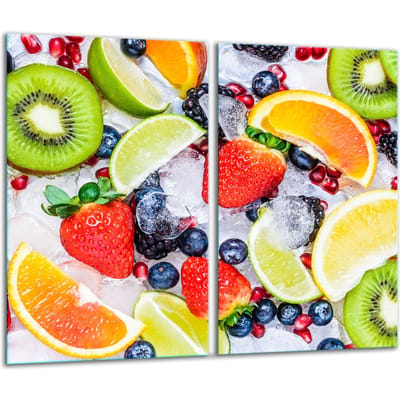 TMK ArtDeko - Glazen Snijplank - 2x 30x52cm - Fruitmotief