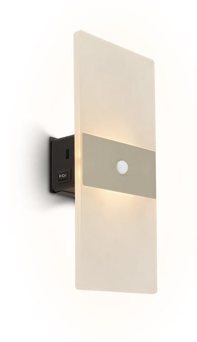 BRILONER Aura – Wandlamp Oplaadbaar met Sensor – zonder stroom & boren – warm wit licht – nikkel – zelfklevend – 22cm