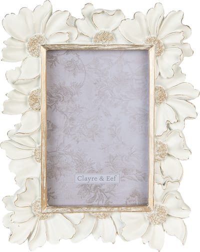 Clayre & Eef Fotolijst 10x15 cm Wit Polyresin