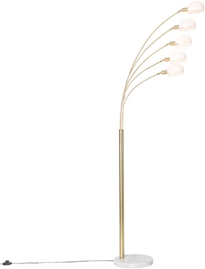 QAZQA sixties - Design Vloerlamp | Staande Lamp - 5 lichts - H 1980 mm - Goud/messing - Woonkamer | Slaapkamer