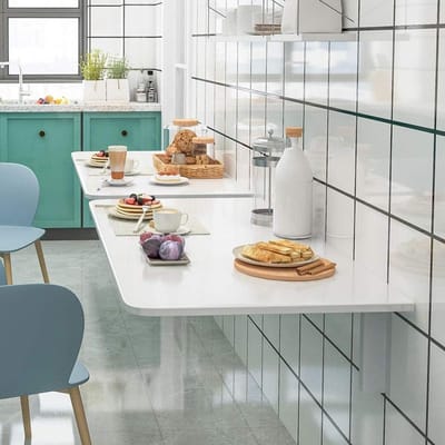 Wandmontage Klaptafel - Opklapbaar Bureau - Extra Werkruimte - Ruimtebesparend Ontwerp - 18 Maten - Geel