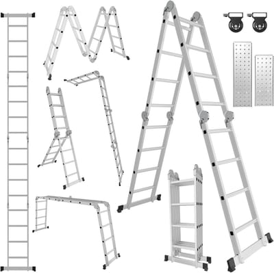 Multifunctionele Ladder - Vouwladder Werkplatform - Klussen Binnen Buiten - Antislip Veiligheidssloten - 470cm 150kg