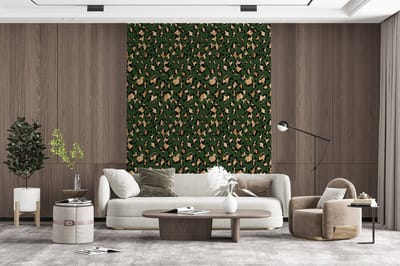 Behang - Fotobehang Panter - Goud - Patronen - Luxe - Breedte 165 cm x hoogte 220 cm