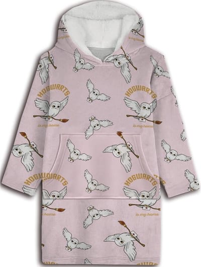 Harry Potter Hoodie Fleece deken, Hedwig - Kind - One Size