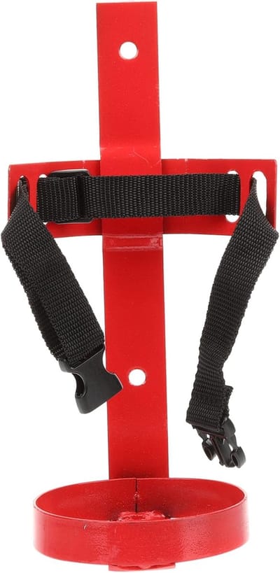Brandblusser Houder - Brandblusser Beugel - Veiligheid Thuis - Verstelbare Riemen - 25.5x10.1cm - Zwart