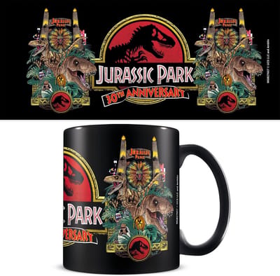 Jurassic Park 30e verjaardag mok in geschenkdoos – zwarte keramische koffiemok cadeau