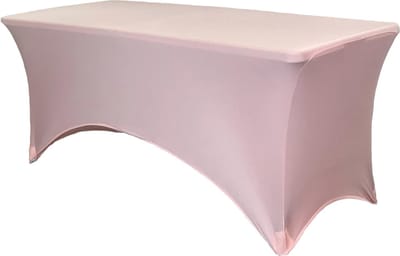8ft Rechthoekige Stretch Spandex Tafelkleed - Blush Bruiloft Tafelkleed Geschikt voor Standaard en Opvouwbare Tafels
