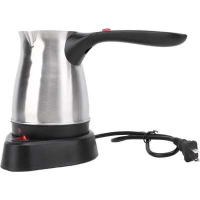 Mini Cafetière Anti-Brûlure Chauffage Rapide Portable Cafetière Électrique avec Poignée pour Lait Thé 500ml CN PLUG gray