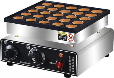 Apparaat voor Poffertjes - Mini Wafelmaker - Snacks Maken - 25 Gaten Non-stick - 850W - Zwart