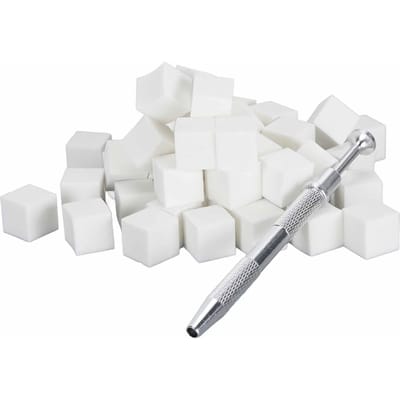 Kit Pince de Préhension à Clous Multifonctionnel Outil de Ramassage à 4 Griffes et Éponge pour Nail Art white