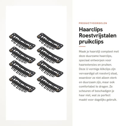 Dailygoods- Haarclips - 100 Stuks - Duurzaam Roestvrij Staal - U-vormige Klikclips - Professioneel voor Pruiken - Veilig voor Haarextensies - Comfortabel en Sterk - Pruikclips