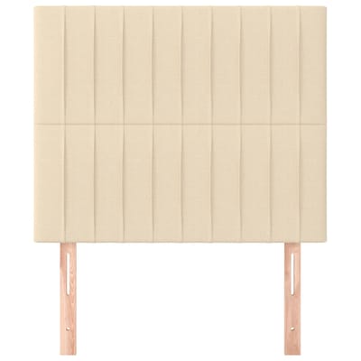 vidaXL - Hoofdbord - crème - 90x5x118/128 - cm - stof