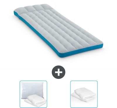 Intex Campingmat - Twijfelaar - 72 x 189 x 20 cm - Blauw - Inclusief Kussen en Kussenbeschermer