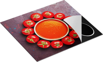 Chefcare Inductie Beschermer Tomatensoep met Tomaten eromheen - 60x50 cm - Afdekplaat Inductie - Kookplaat Beschermer - Inductie Mat