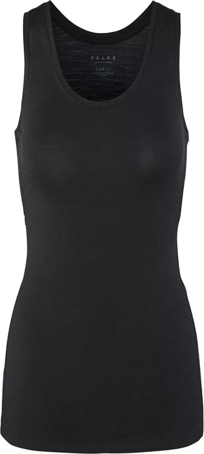 FALKE Daily ClimaWool Top sneldrogend wol lyocell top van onderlaag dames zwart - maat XS