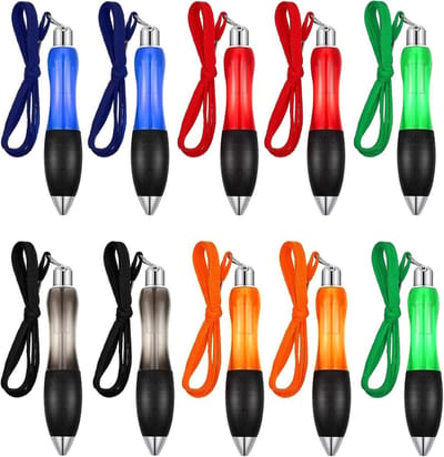 Balpen set 10 stuks - Dikke balpen met koord - Ergonomische grip - Ideaal voor school en kantoor - ShopVlot