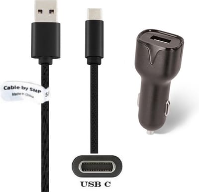 OneOne auto oplader + 1,5m standaard USB C kabel. 2.1A lader. Autolader adapter past op Pocketbook eReader InkPad Color, InkPad Color 2, InkPad Color 3, InkPad 4, InkPad Lite, InkPad X, InkPad X Pro
