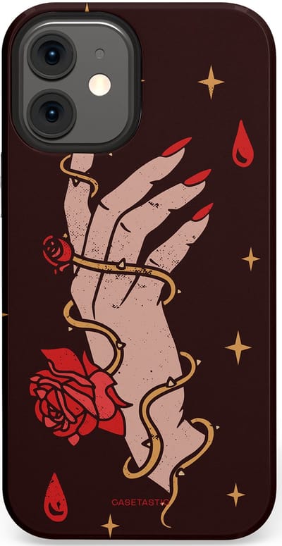 Casetastic Hoesje Geschikt voor Apple iPhone 12 Mini - Stijlvolle Beschermende Duo-layer Case - Hartslag van tijd