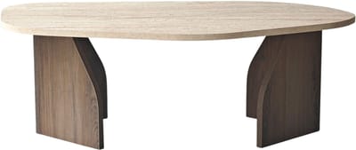 CALICOSY - Salontafel met organisch gevormd blad en brede poten L100 cm - ROCK