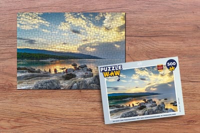 Puzzel De kust van Thessaloniki met een zonsondergang in Griekenland - Legpuzzel - Puzzel 500 stukjes