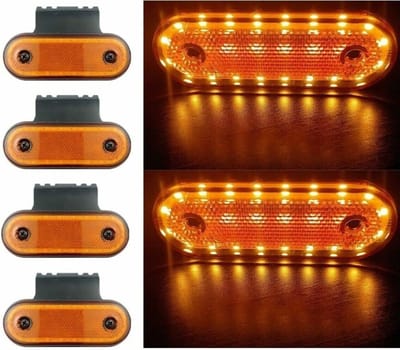4-pack LED Zijmarkeringslichten Geel 12V 24V voor Vrachtwagen en Aanhanger