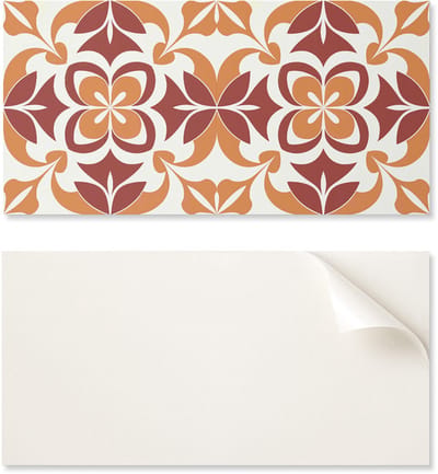 Zelfklevend vinyl wandbekleding met print, 100x50 cm, bloemenpatroon met bladeren.