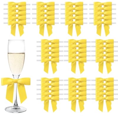 Gele Decoratieve Cadeau Strikken - 50 Stuks - Perfect voor Kerstmis en Bruiloften
