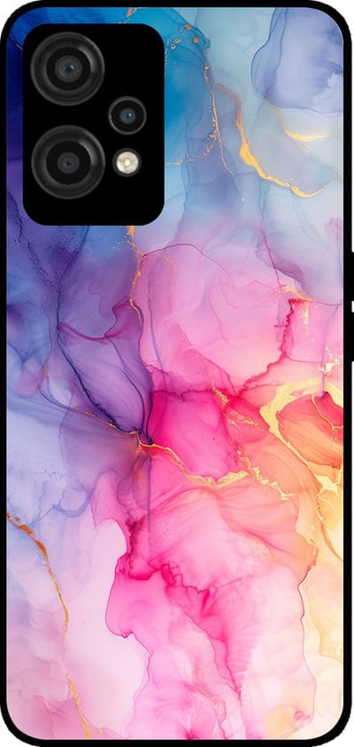 Smartphonica Telefoonhoesje Geschikt voor OnePlus Nord CE 2 Lite met marmer opdruk - TPU backcover case marble design - Regenboog geschikt voor OnePlus Nord CE 2 Lite
