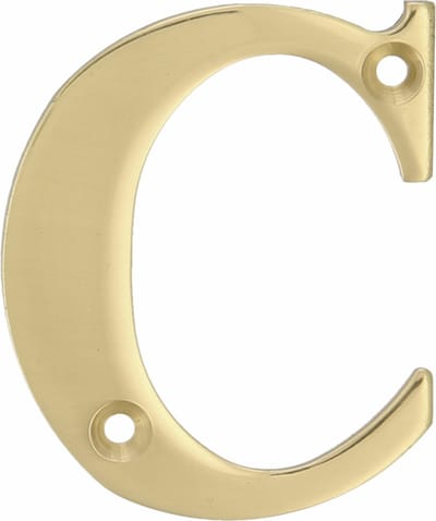 AMIG - Huisnummer C - Gepolijst Messing – 50 x 1.5 mm – Schroefbaar