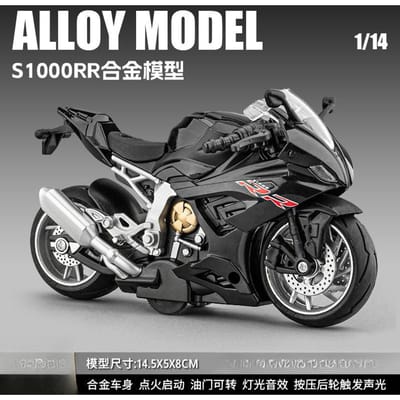 1:14 S1000Rr Motorfiets Model Speelgoed Legering Diecast Schokdemping Miniatuur Race Motor Modellen Voor Kinderen Cadeau