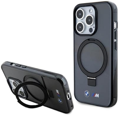 BMW Ring Stand Back Case (MagSafe Compatible) - Apple iPhone 15 Pro (6.1") - Zwart