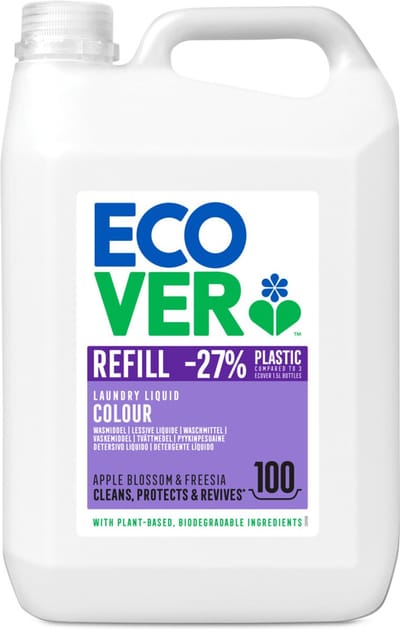 Ecover Vloeibaar Wasmiddel Color Appelbloesem Freesia 100 Wasbeurten - 4 x 5 liter - Voordeelverpakking