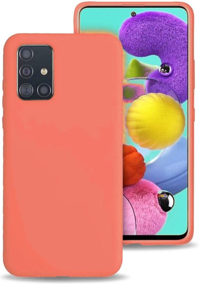 Hoesje Geschikt Voor Samsung Galaxy A51 Hoesje - Fluweelzachte Microvezel Siliconen Back Cover – Koraal