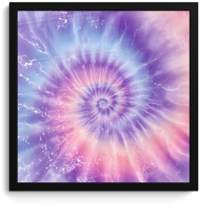 Poster in lijst - Fotolijst 40x40 cm - Posters - Pasteltinten - Paars - Spiraal - Marmer - Posterlijst zwart - Decoratie - Wanddecoratie woonkamer - Muurdecoratie slaapkamer