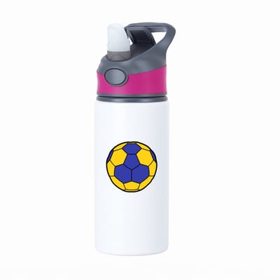 Hacebo® - Korfballer waterfles met rietje roze - Korfbal - Korfballers - Balsport - sporten - hooper - water fles - 650ML